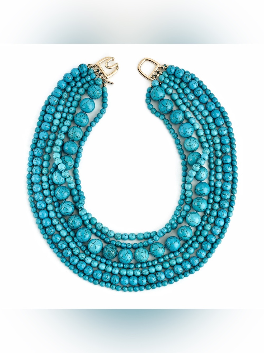 Kenneth Jay Lane Turquoise Multi-Strand Beaded Necklace